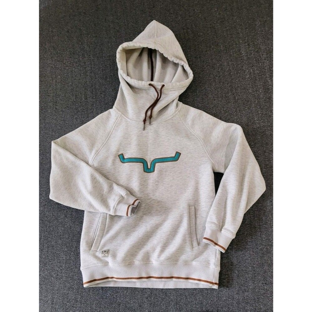 Kimes Ranch Hoodie Two Scoops Woman's M Grey Cowl Neck Rodeo Cowgirl Western
